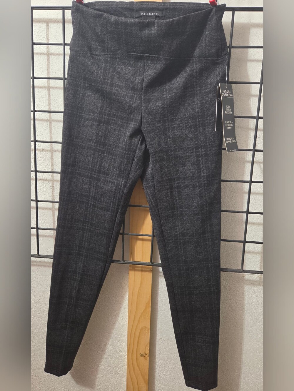 Zac & Rachel Women's Black Plaid Dress Pants